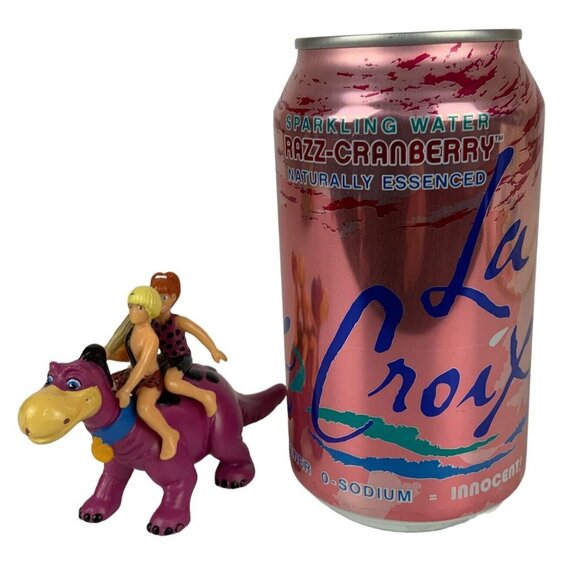 Pebbles & Bamm Bamm Riding Dino PVC Toy Figure 1992 Dakin Amblin Flintstones - Picture 8 of 8